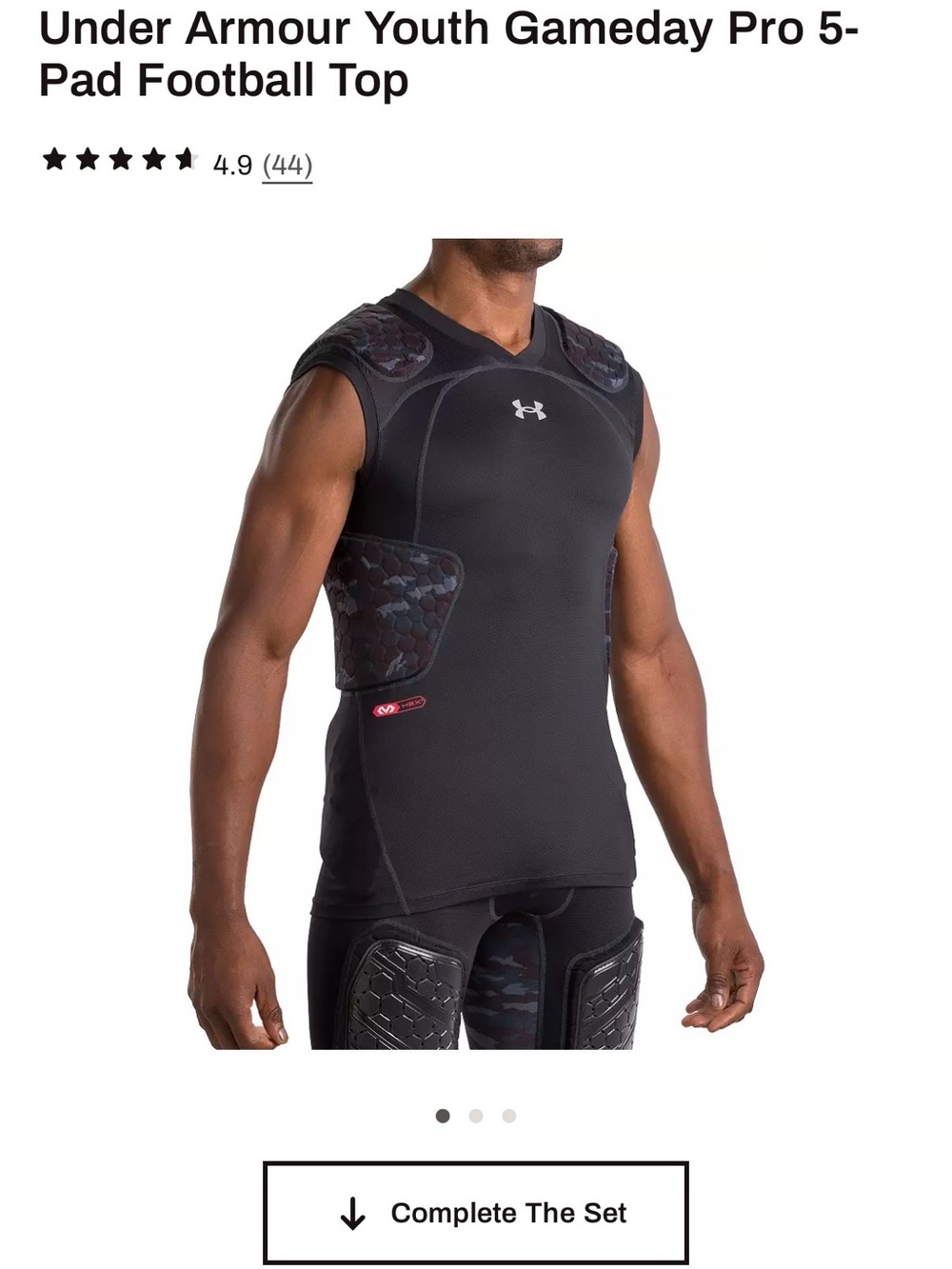 Under Armour Youth Gameday Pro 5-Pad Football Top